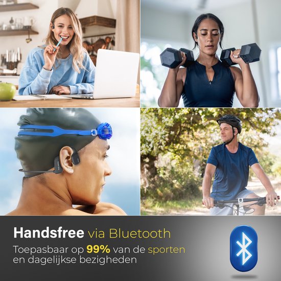 Soundvibe® Bone Conduction Headphone Schwarz - Sport-Kopfhörer - Sport-Kopfhörer - Kabellose Kopfhörer - Wasserfest - 8 GB interne Speicherkarte - Sport-Kopfhörer - Für alle Handys und Laptops - Lauf-Kopfhörer - Kabellose Kopfhörer