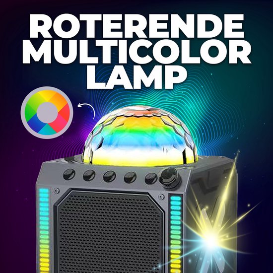 Denver Karaoke Set Kinder & Erwachsene - Disco Lights - Bluetooth - Inkl. Mikrofon - Lautsprecher Party Box - Party Box - BTM618