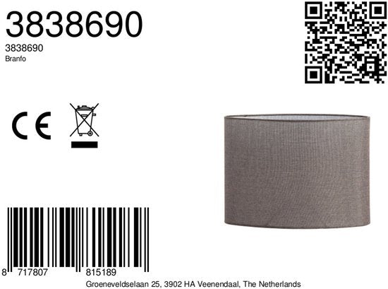 Light & Living – Lampenschirm BRANFO – 38 x 17,5 x 28 cm – Braun