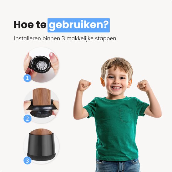 Air Stuhlbeinschoner mit Filz - 32 Stück - Kappen 12-16mm - Mit Anti-Kratz-Filz - Rund - Schwarz - Bodenschutz - Stuhlbeinsocken - Schwarz
