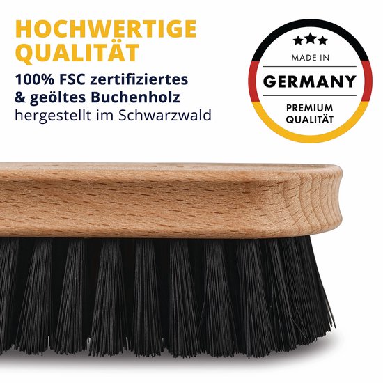 LICARGO® Auto-Textil- und Lederbürste - Made in Germany - zur schonenden Trocken- und Nassreinigung von Textilien und Leder im Auto - Polsterbürste für die Autoinnenpflege, Textilbürste Auto