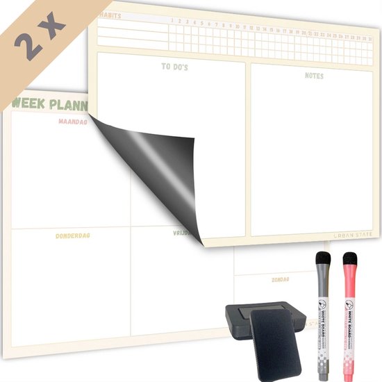 Magnetischer Wochenplaner Whiteboard (1) - Planer magnetisch - Planungstafel - Familienplaner - Monatsplaner magnetisch