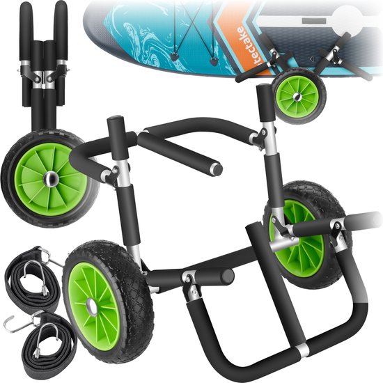 tectake Transportwagen faltbar für Surfbrett- für Stand-up Paddling Board- Kanuboot oder aufblasbares Kajak- Trolley - Buggy für SUP- Surfbrett