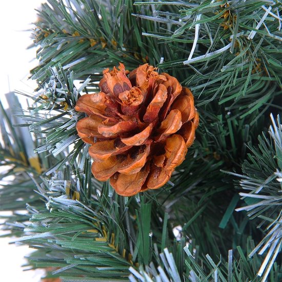 Casaria Weihnachtsbaum 180cm PVC - Schnee-Effekt Tannenzapfen - Grün-Weiß