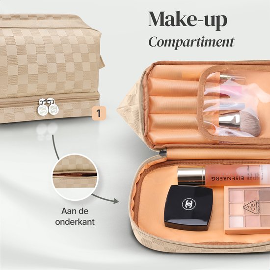 Skycases Travel Essentials - Kulturtasche und Make-up-Organizer - wasserdicht und kompakt - geeignet für Reisen und den täglichen Gebrauch - Unisex - Gold