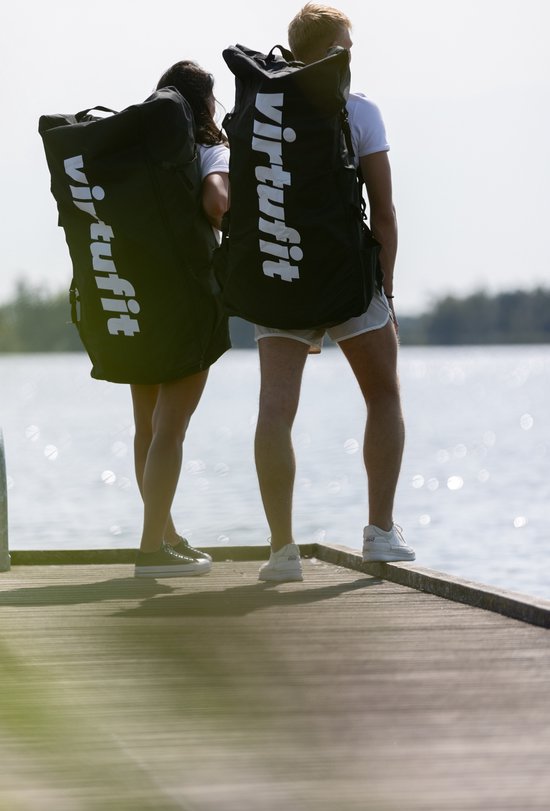 VirtuFit Supboard Cruiser 305 - Blau - Stand Up Paddle Board - Supboard Inflatable - Für Anfänger und Fortgeschrittene - Mit Kajaksitz, Zubehör und Tragetasche - Rutschfeste Oberfläche - Verstellbares Paddel - Max. 180 kg