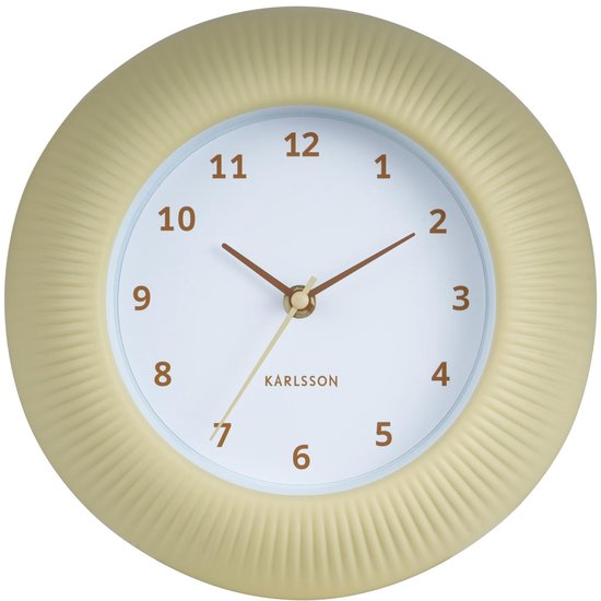 Karlsson Wanduhr Tender Rib – Zartgelb – Ø 25 cm – Skandinavische Wanduhr