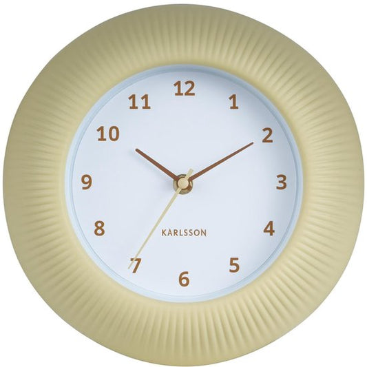 Karlsson Wanduhr Tender Rib – Zartgelb – Ø 25 cm – Skandinavische Wanduhr
