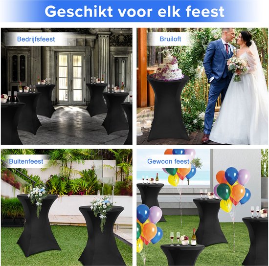 Saaf Bartable Rock Set - 2 Stück - ∅80-85 x 110cm - Bartable Bezug - Waschbar und Elastisch - Schwarz