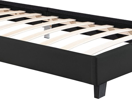 Polsterbett Verona - 90 x 200 cm - Schwarz - LED-Beleuchtung