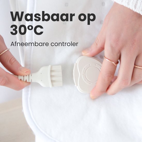 Auronic Electric Blanket XL - 190x160 cm - 2 Personen - Spannbetttuch mit elastischen Bändern - Heizdecke - Weiß