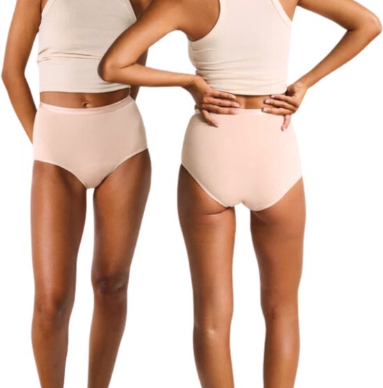 Bamboo Elements - XL - Menstruationsunterwäsche - High Waist Brief - Nackt - Periodenunterwäsche - Menstruationsslip - Menstruationsunterhose - Unterwäsche Damen Slip
