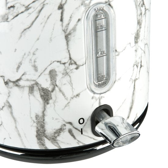 Marmor-Wasserkocher retro - Marmor-Druck - Schnurlos zu bedienen - Metall - Anti-Verbrühungs-Wasserfilter - geräumige 1,7L Kapazität für 8 Tassen Tee - BPA frei