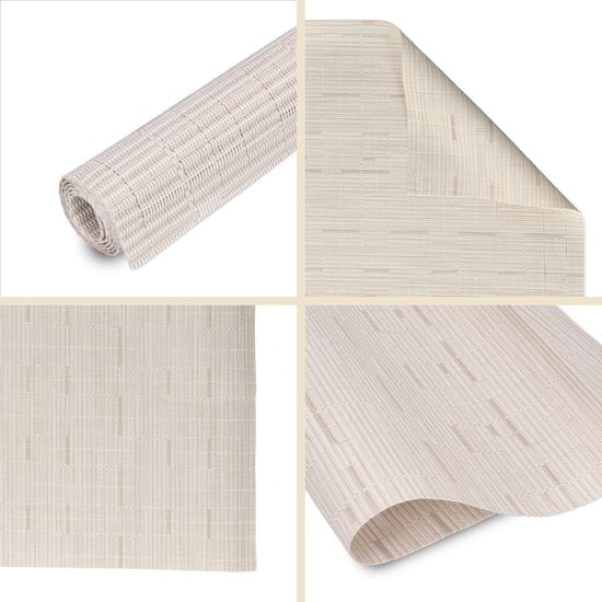 Castagnola Tischsets - Kunststoff Tischsets - Untersetzer - Tischsets Kunststoff und PVC - 6 Stück - 45 x 30 cm - Beige