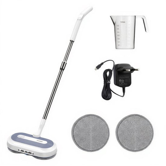 Vapore Electric Mop Cordless - 150×150 RPM Dual Rotation - 40 min Batterie - LED-Beleuchtung - Bodenreiniger - Alle harten Böden - Leise 77,5 dB - Wischsystem mit Spray