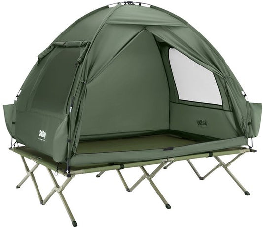 SoBuy OGS32-II-L-GR Aufblasbares Camping-Zelt - Dunkelgrünes Textil 193x145cm