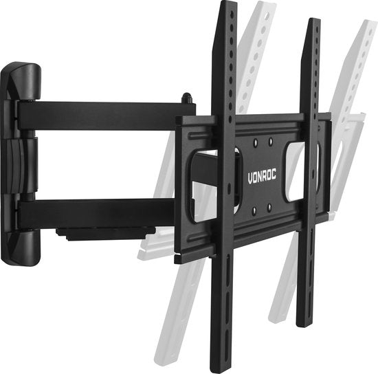 VONROC TV-Halterung - Dreh- und neigbar für 32 bis 75 Zoll - Universal bis 50 kg. - Inkl. Befestigungsmaterial