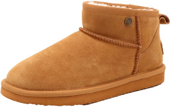 Alpacas Footwear - Damen - Kurze Stiefel aus echtem Wildleder - Gefüttert mit 100% weicher Lammwolle - Kastanie - 42
