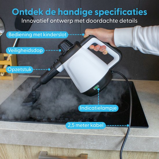 Ølven Handdampfreiniger - 5 in 1 - Dampfreiniger - Fleckenreiniger - Teppichreiniger - 450ML - 1200W