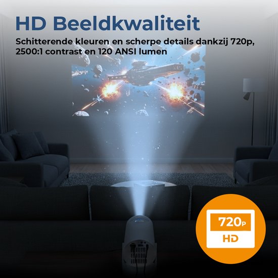 Denver Mini Beamer - HD ready 1080*720P - 120 ANSI Lumen - HDMI - USB-C