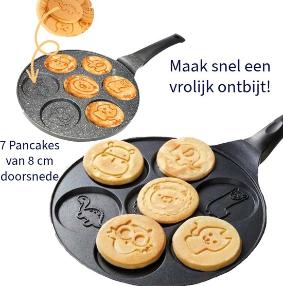 Pfannkuchenpfanne - 7 Mini-Pfannkuchen - Cartoon-Pfannkuchen - 26,5 cm