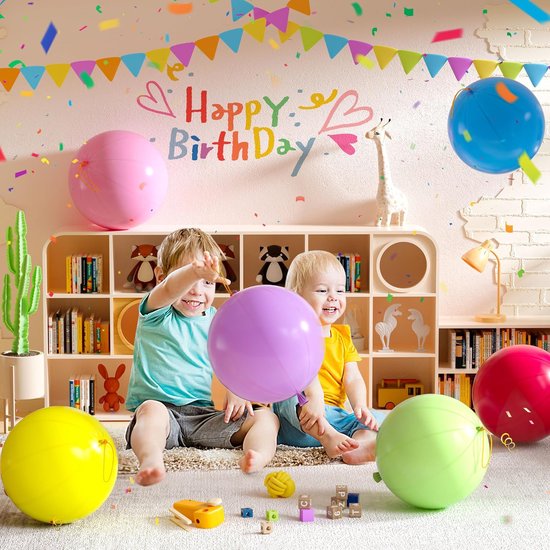 Partizzle 36x bunte Latex-Luftballons - Großer Hüpfballon - Riesen-Box-Ballon-Geschenke - Grabbelton Treat Gifts - Für Kinder & Kleinkinder - XL / 45 cm