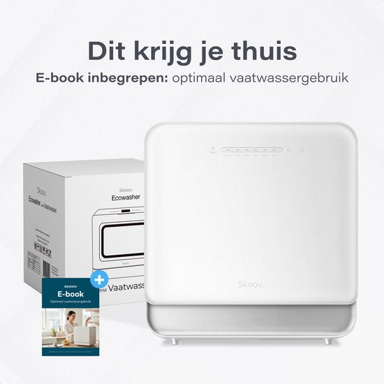 Skoov Mini-Geschirrspüler Freistehend - 43 x 45 x 46 cm - 900 Watt - Mit 6 Programmen - 5 Liter Wasserverbrauch - Kunststoff/Metall - Weiß