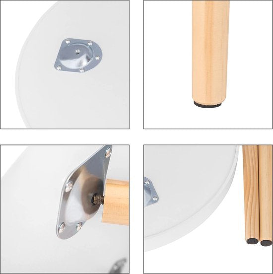 Rootz Beistelltisch - Couchtisch - Nachttisch - Wohnzimmer-Akzent - Lounge-Stand - Beistelltisch - Weiß - 50 x 44 cm (ø x H)