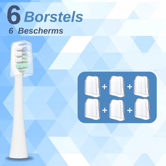 VAIVE Zahnbürste Bürstenkopf Set - 6 Stück - Sonic Wave Precision X8900 - Weiß
