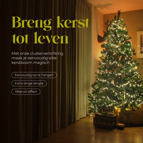 Giftmas Weihnachtsbaumbeleuchtung - Weihnachtsbeleuchtung für den Außenbereich - 24M Lichterketten - 1200 warmweiße LEDs - Innen- und Außenbereich - warme Lichteratmosphäre