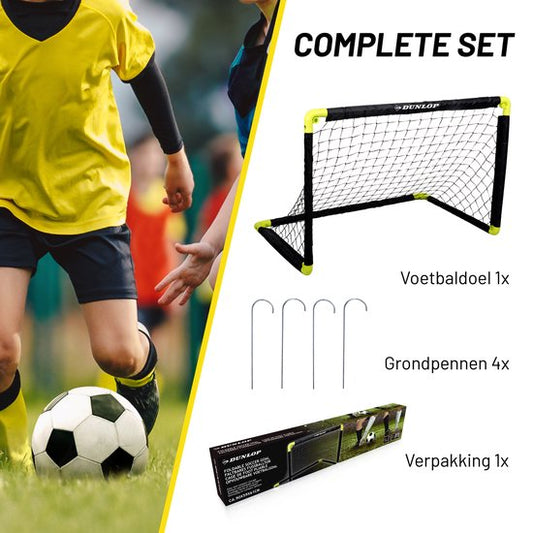 Dunlop Fußballtor 90 x 59 x 61cm faltbar Schwarz/Gelb