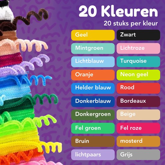 Vaive Pfeifenreiniger & Wackelaugen 450-teilig - Bastelpackung - Basteln Mädchen & Jungen - Bastelpackung - Bastelmaterial Kinder - Bastelpackungen