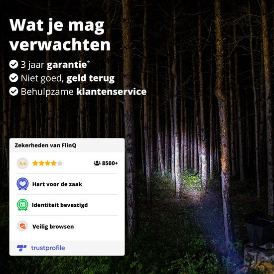 FlinQ Stift-Taschenlampe - 100 Lumen LED-Lampe - Batteriebetrieben - Wasserfeste Taschenlampe - Militärische Taschenlampe - Ideal für Notfallausrüstung - Geeignet für Kinder - 100 Meter Sichtbarkeit - 2 Taschenlampen