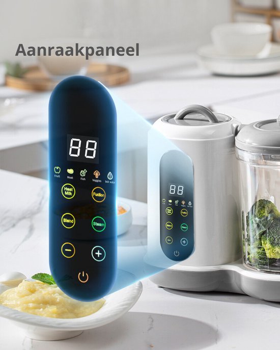 Livista® - Babymixer und Dampfgarer - Großes Fassungsvermögen - Babynahrungsmaschine - Dämpfen, Mixen und Erhitzen - für gesunde Babynahrung