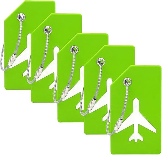 EverNeeds - Gepäckanhänger - Silikon - Gepäckanhänger für Koffer - Gepäckanhänger - Grün - 5 Stück
