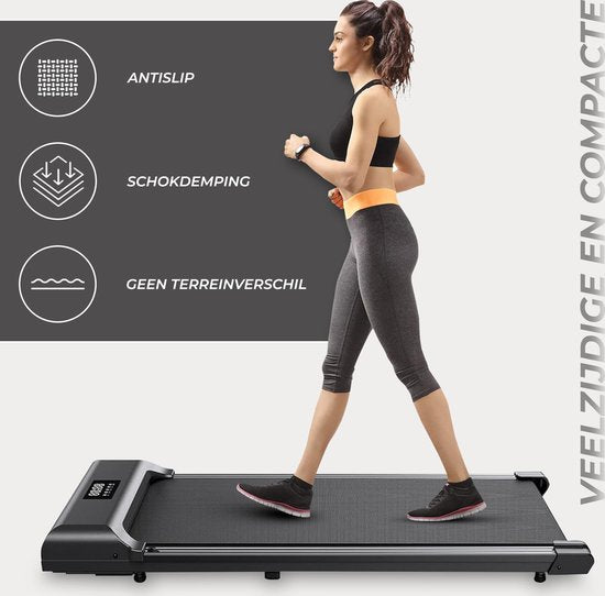 Fitby Laufband - Walking Pad - Walking Band - 1-8km/h - LED Bildschirm - Schwarz