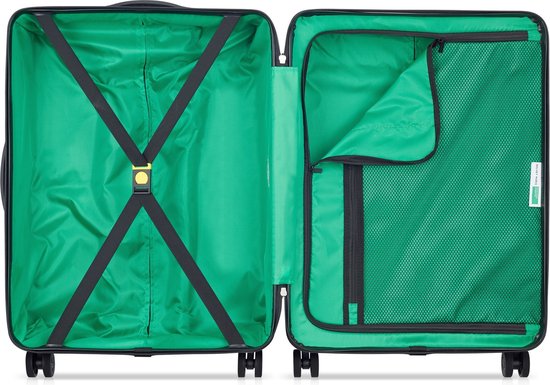 Delsey Paris x United Colors Of Benetton - Now Kofferset - 3 Stück - Handgepäck 34L + aufgegebenes Gepäck 65L und 93L - Schwarz