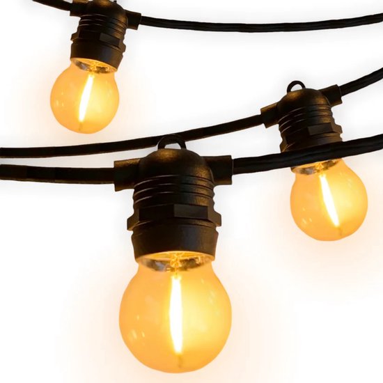 ein sonniger Tag Lichtschnur im Freien - Lichtgirlande - Lichtschnüre für den Außenbereich - Bobby Cable - warmweißes Licht - 10 Meter - led - Lichtschnur für den Innen- und Außenbereich - Lichtschnüre - Lichtschlauch für den Außenbereich - 10 led Glühbir