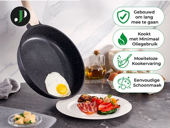 Just Perfecto 15-teiliges Induktionskochgeschirrset - Schwarzes Kochgeschirrset mit Deckel für Gas und Induktion - PFAS frei - Kalte Griffe