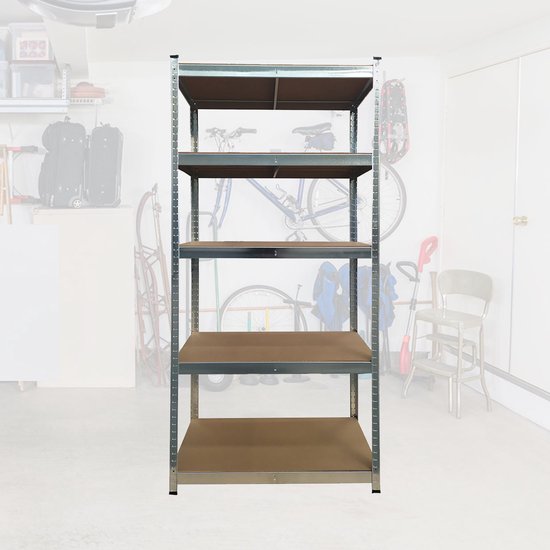 BRASQ Regalschrank - 2er Set - Metall-Lagerregal - Speisekammer - Wandschrank - Lagerregal 180x90x40 - 5 Lagen - 175 KG pro Fachboden - max 875 KG