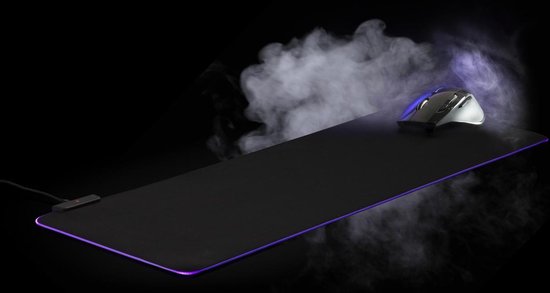 DUTCH ORIGINALS Gaming Mousepad XXL - RGB-LED-Beleuchtung - 9 Farben - einstellbare Helligkeit - Anti-Rutsch - 80 x 30 cm