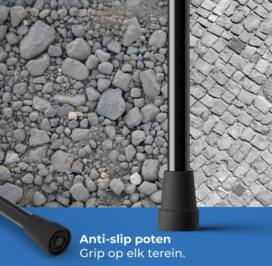 Sanicraft® Krücken - Ellenbogen Krücken - Rehabilitation - Walking Krücken - einstellbar - Ergonomische Gel Griffe - 2 Stück - faltbar - Schwarz