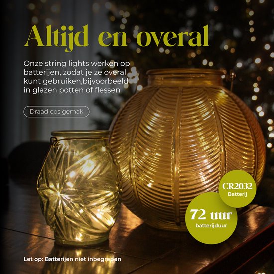 Giftmas Lichterketten - 6x2M LED Lichter - Lichter - Warmweiß - 72 Stunden Brenndauer - Weihnachtsdekorationen für drinnen und draußen - Weihnachtslichter