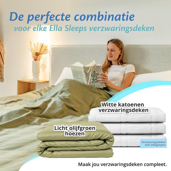 Bezug für Ellas Schmusedecke 150 x 200 CM - 7 KG & 9 KG - Bezugshülle aus 100% Bio-Baumwolle - Helles Olivgrün