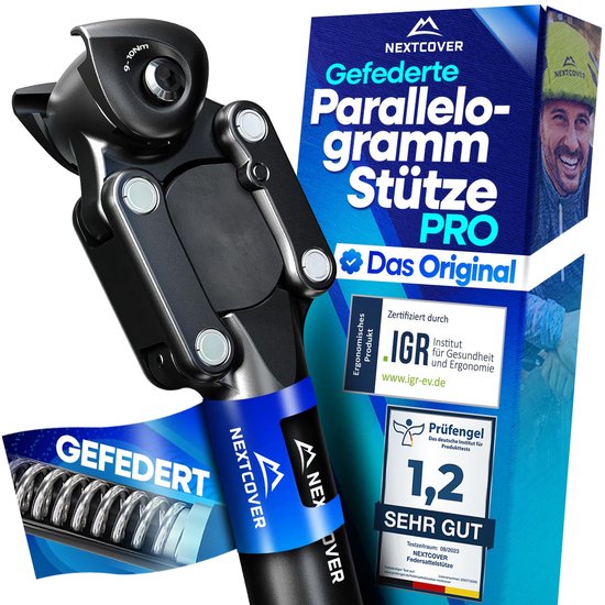 Nextcover Federsattelstütze Parallelogramm Ø 34,9 mm mit Comfort-Spring Technologie - einstellbare Stoßdämpfung für das Fahrrad