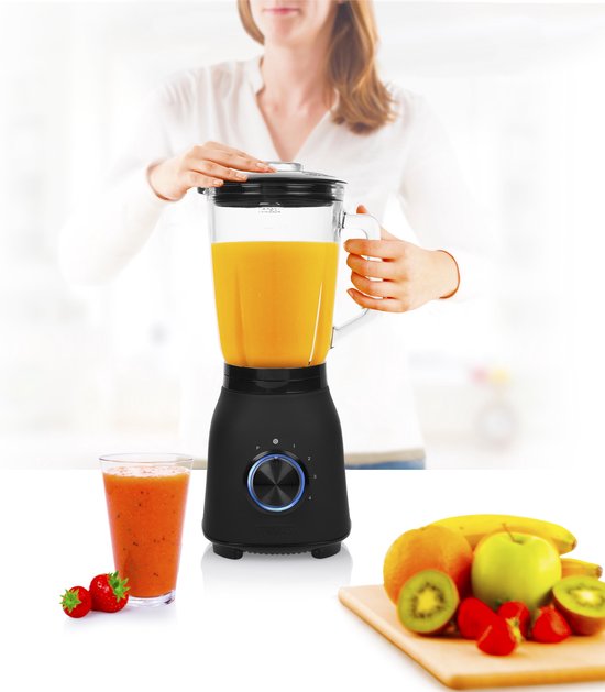 Princess 212092 Black Steel Blender 1000 - vier Geschwindigkeitsstufen - 1,5 L