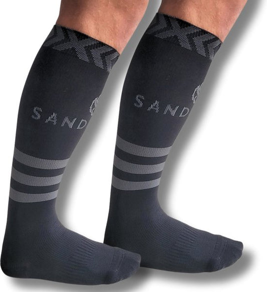 Sandside Kompressionssocken - 2 Paare - Laufsocken - Schwarz - Größe 36-40 S/M