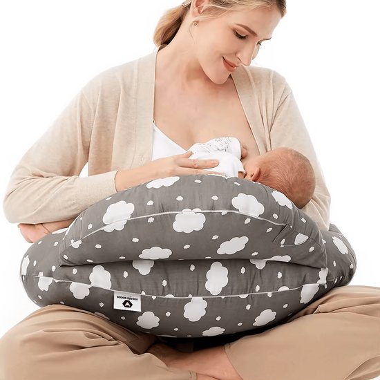 Vulpes Goods® BabyCare Stillkissen - Umstandskissen inkl. abnehmbarem Bezug - Grau