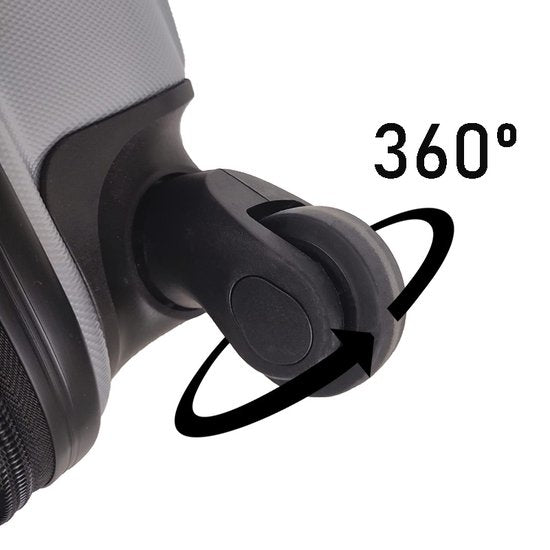 Ceruzo Handgepäckkoffer – Trolley – 28 l – 51,5 cm – Silbergrau – 360°-Drehrollen – Zahlenschloss