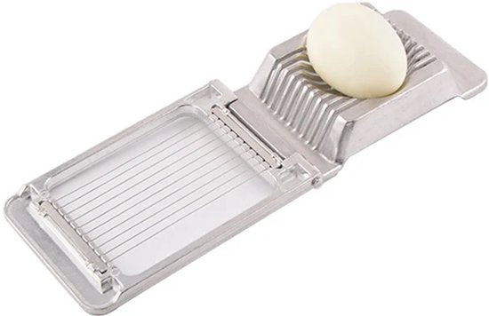TTD® Edelstahl-Eierschneider Natural - Edelstahl-Eierschneider mit Aluminium-Draht für perfekte Eier-Scheiben